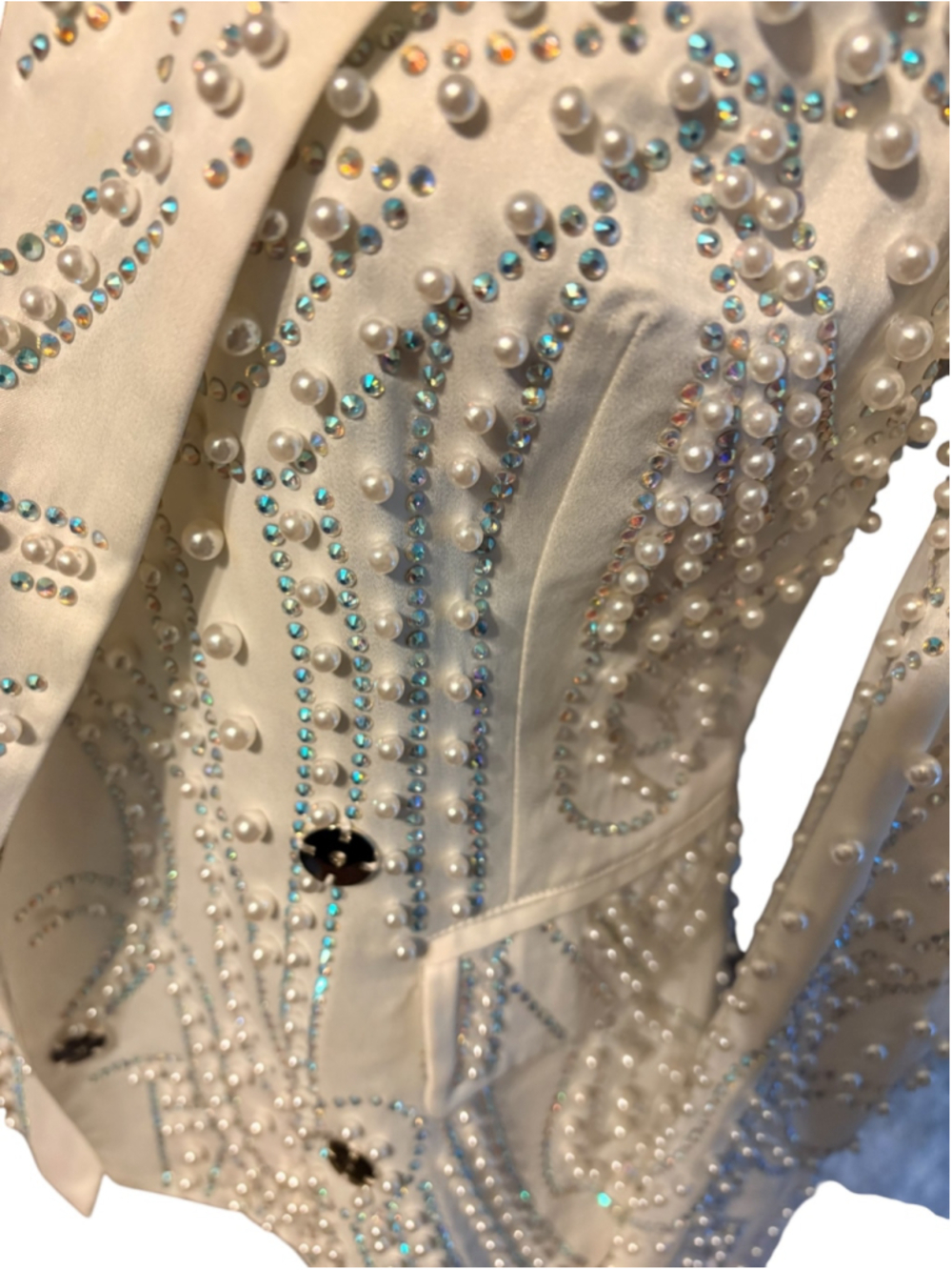 ALL THAT GLITTERS PEARL EMBELLISHED BLAZER SIZE M - Picture 5 of 17